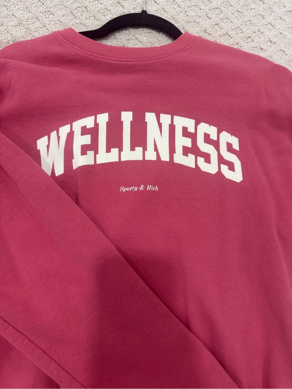 Sporty & Rich WELLNESS Crewneck Sweatshirt in Deep Rose